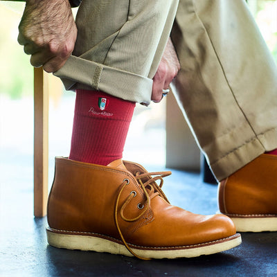 Porco Rosso Socks - GBL Embroidery - Red - official product view 2