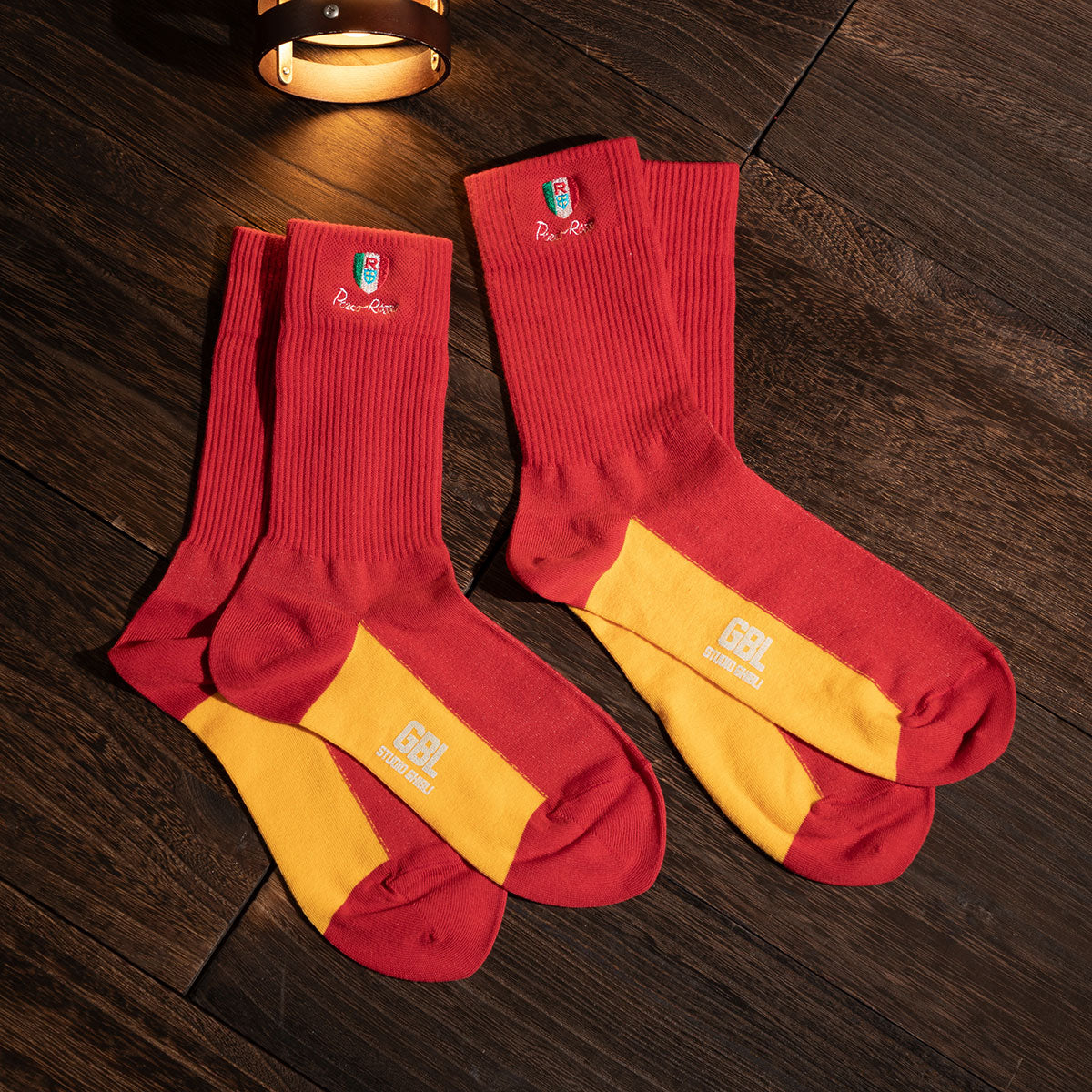 Porco Rosso Socks - GBL Embroidery - Red - official product view 3