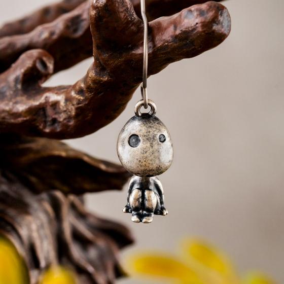 Princess Mononoke My Treasure Kodama Single Earrings (2 Types) - Seated Kodama - official view 1