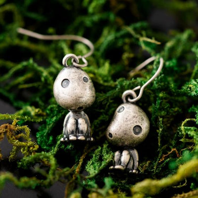 Princess Mononoke My Treasure Kodama Single Earrings (2 Types) - Seated Kodama - official view 5