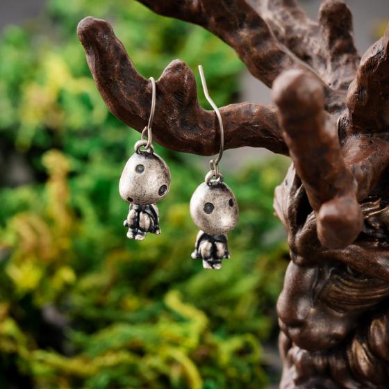 Princess Mononoke My Treasure Kodama Single Earrings (2 Types) - Seated Kodama - official view 6