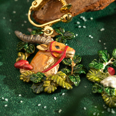 Princess Mononoke Yakul and Kodama Clip-On Earrings - official view 3