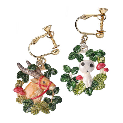Princess Mononoke Yakul and Kodama Clip-On Earrings - official view 5