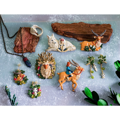Princess Mononoke Yakul and Kodama Clip-On Earrings - official view 7