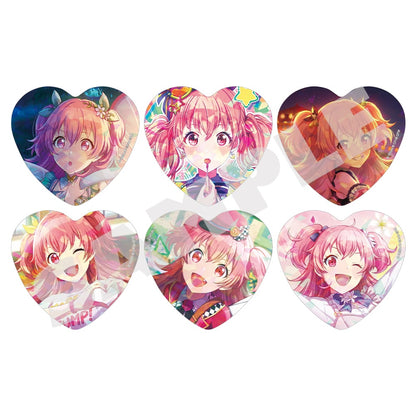 Airi Momoi H/Art Collection Vol.1, six holographic heart badge designs