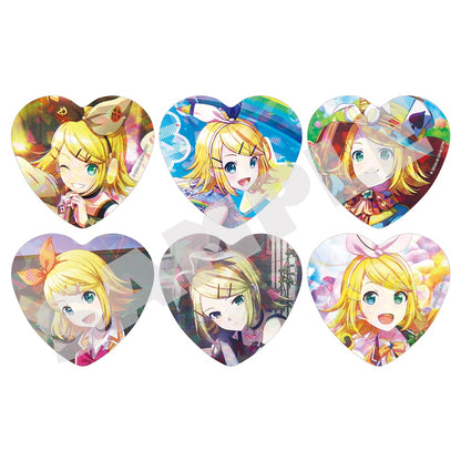 Kagamine Rin H/Art Collection Vol.1, six holographic heart badge designs