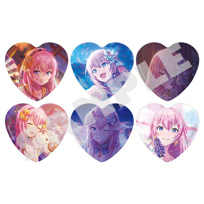 Megurine Luka H/Art Collection Vol.1, six holographic heart badge designs