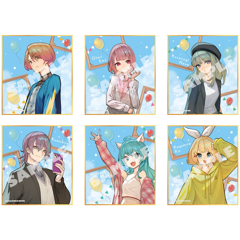 Project Sekai Illustrator Collab Wonderlands x Showtime mini shikishi, example illustration