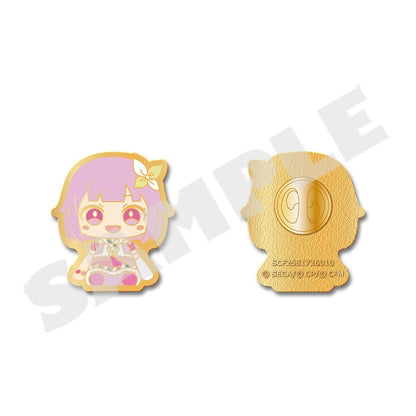 Project Sekai My Sekai Emu Otori pin badge, front and back views