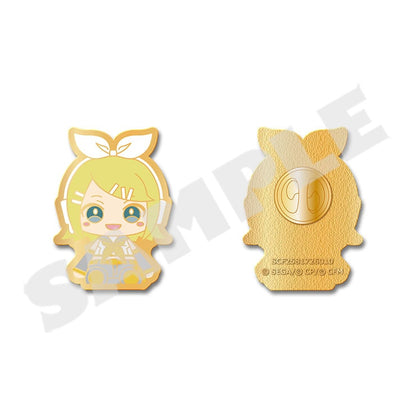 Project Sekai My Sekai Kagamine Rin pin badge, front and back views