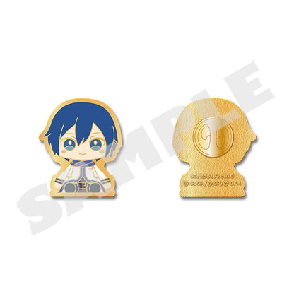 Project Sekai My Sekai KAITO pin badge, front and back views