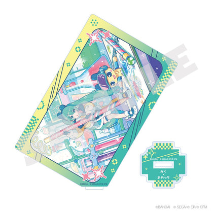 Project Sekai × Tamagotchi - Card-Style Acrylic Stands - Hatsune Miku × Mametchi 2, stand and base details
