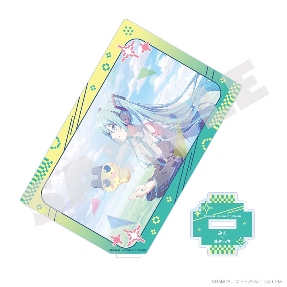 Project Sekai × Tamagotchi - Card-Style Acrylic Stands - Hatsune Miku × Mametchi 1, stand and base details