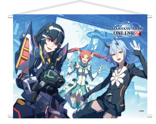 Phantasy Star Online 2 - second anniversary tapestry with Lisa, Quna and Io