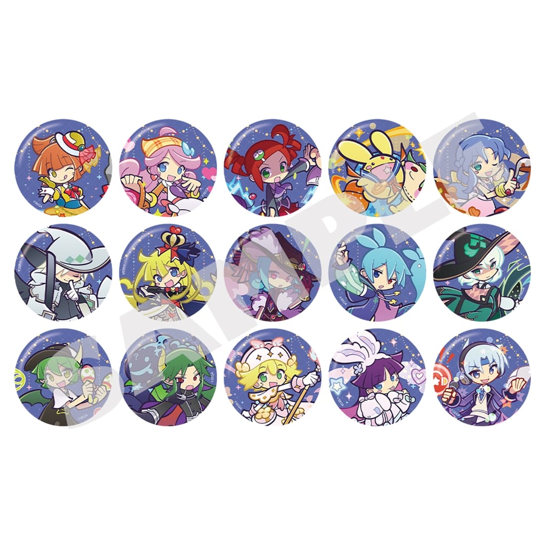 Puyo Puyo anniversary badges — Complete BOX 15 Types