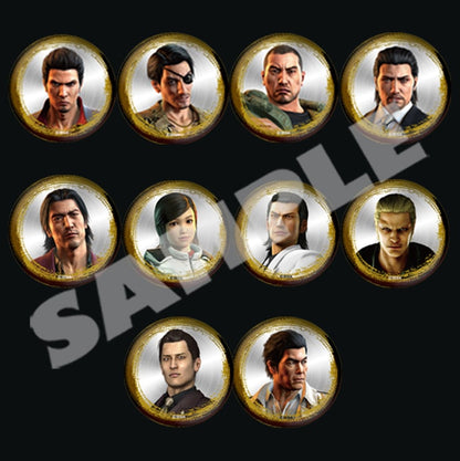 Yakuza Premium Select Vol. 1 metal can badge designs