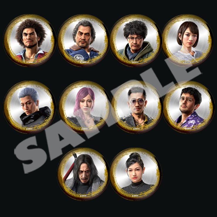 Yakuza Premium Select Vol. 2 metal can badge designs