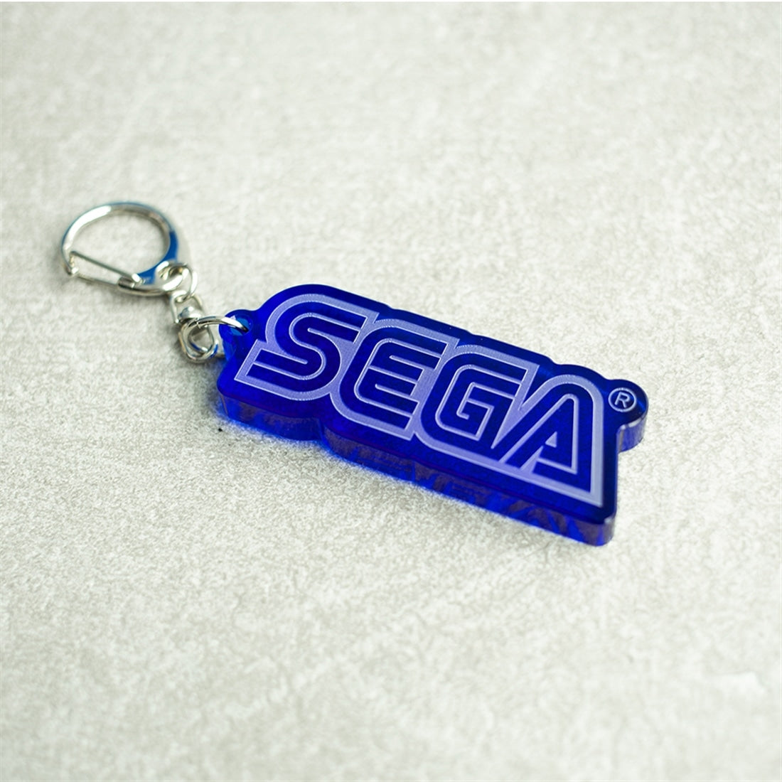 SEGA logo acrylic keychain, detail view