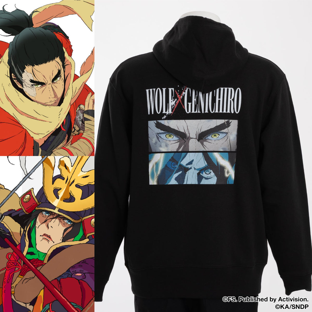 SEKIRO: NO DEFEAT SuperGroupies Wolf vs. Genichiro Ashina Hoodie, official product photo 1