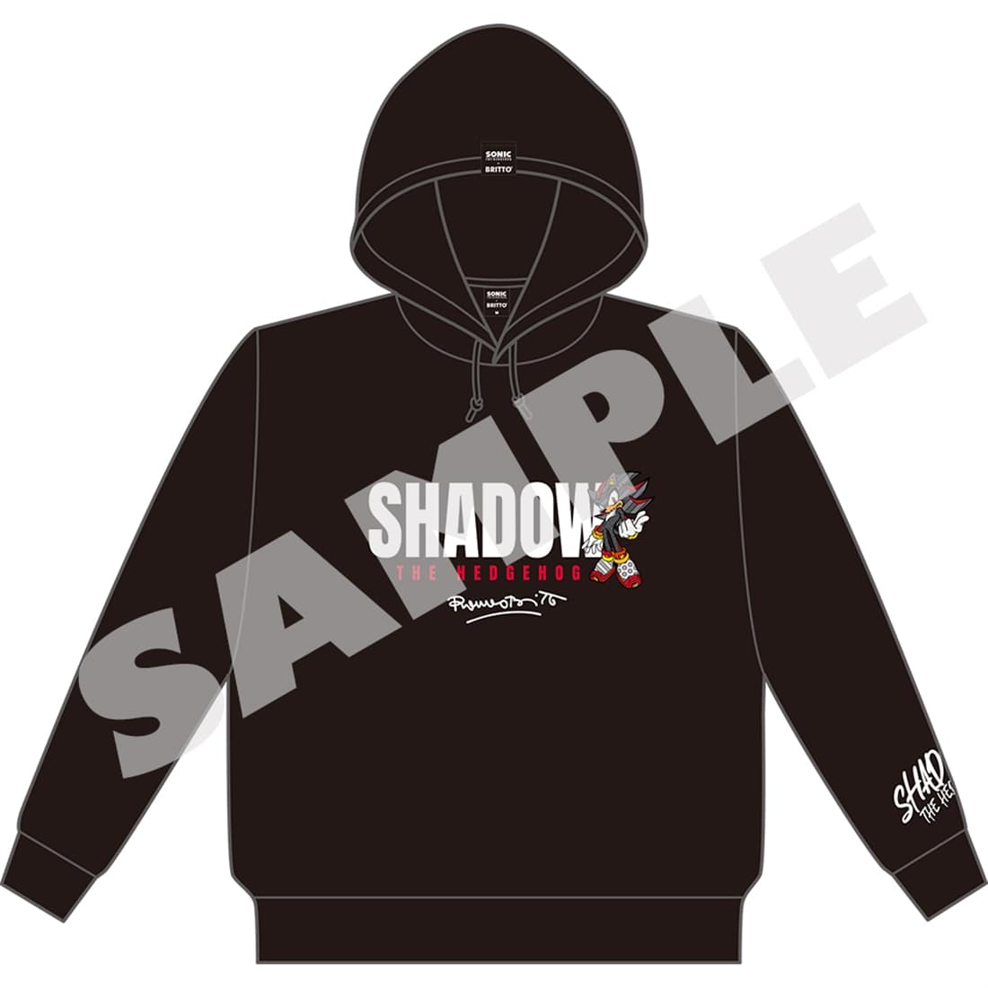 Sonic x Britto Shadow black hoodie front