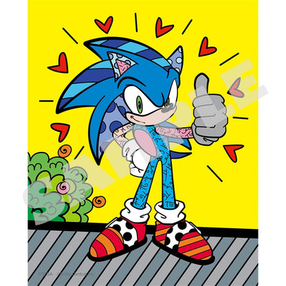 Sonic x Romero Britto canvas board featuring Sonic