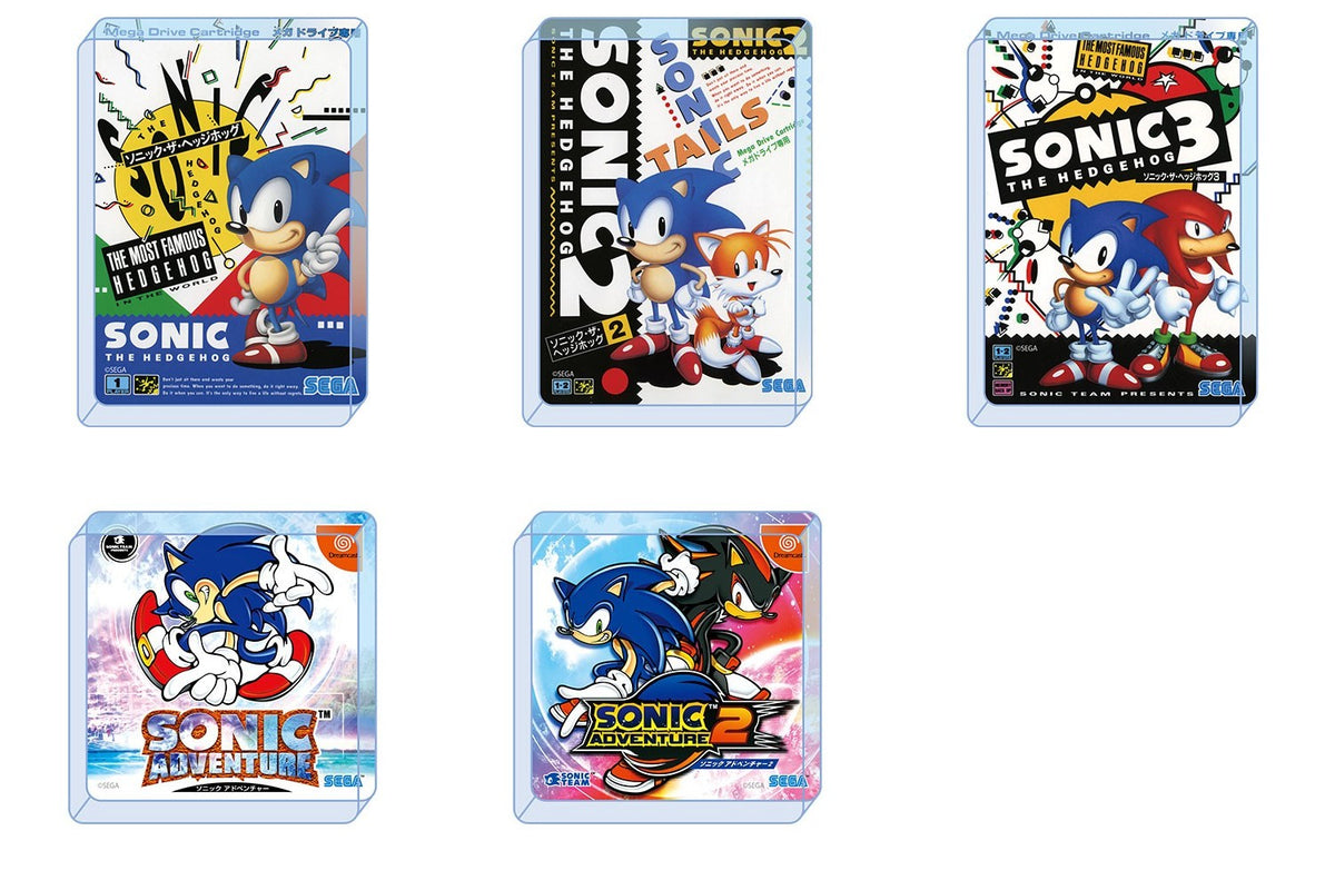 Sonic game cover artwork acrylic blocks complete set of five designs