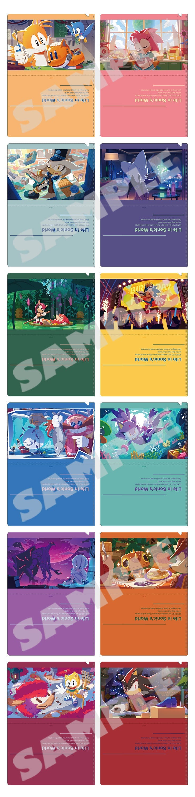 Sonic the Hedgehog - SONIC PICT A5 Clear File Collection (12 Types) - official design lineup