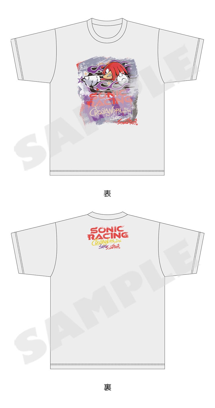 Sonic Racing CrossWorlds Street Art T-shirt Knuckles front and back details