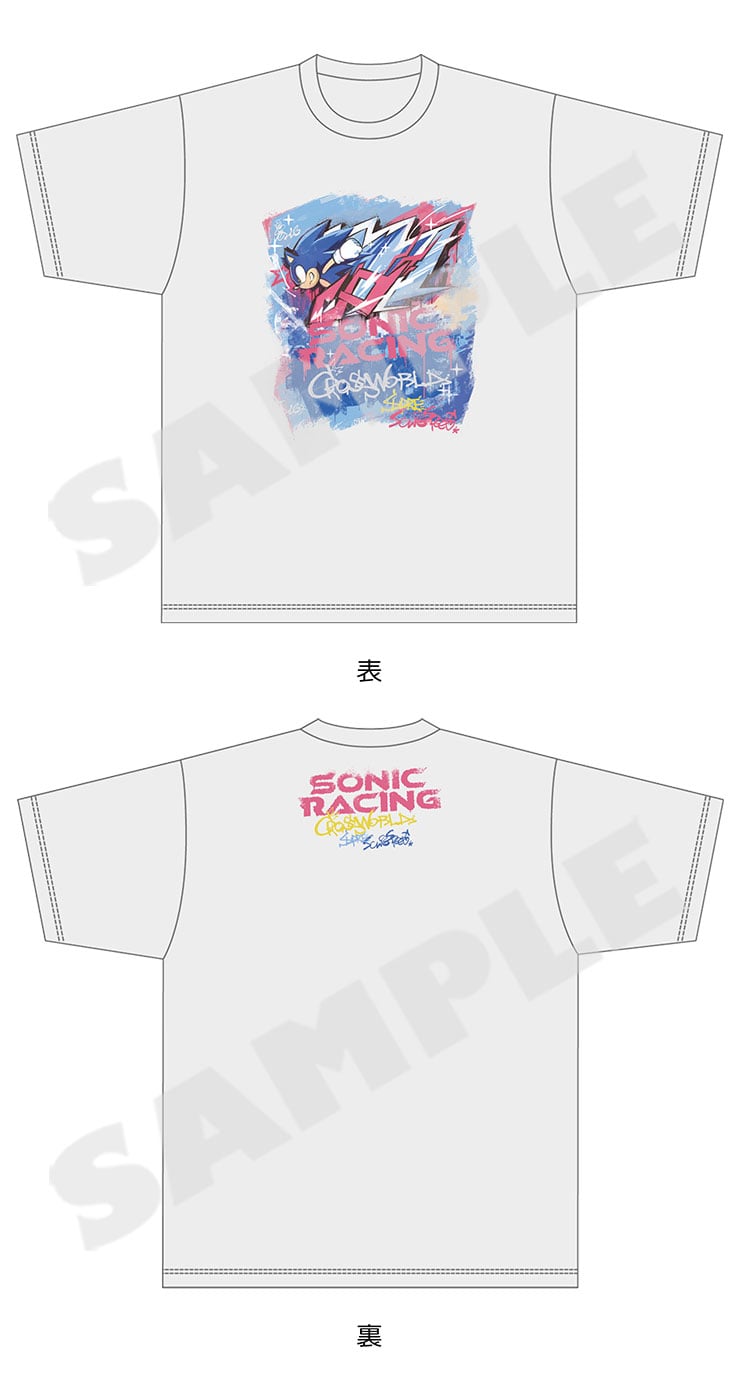 Sonic Racing CrossWorlds Street Art T-shirt Sonic front and back details