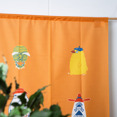 Spirited Away Bathhouse Noren Curtains (3 Types) - Yellow - Auspicious Spirits - official view 2