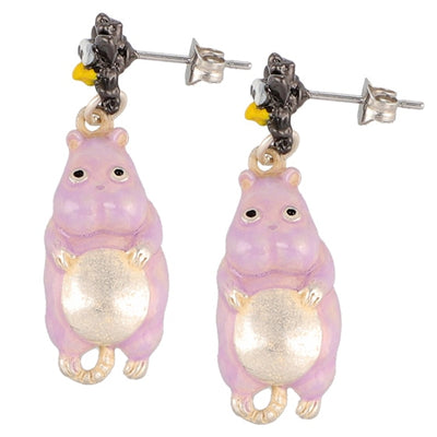 Spirited Away Boh Mouse and Fly-Bird Pierced Earrings - official view 2