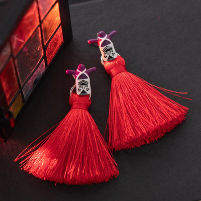 Spirited Away Kasuga-sama Tassel Earrings (2 Types) - Pierced Pair - official view 1
