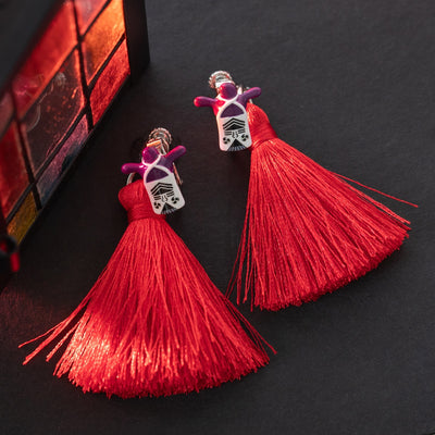 Spirited Away Kasuga-sama Tassel Earrings (2 Types) - Clip-On Pair - official view 7