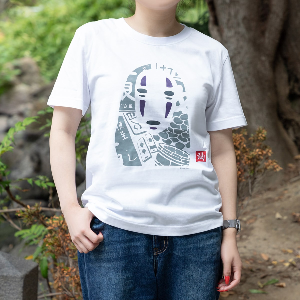 Spirited Away No-Face Stamp T-Shirt - White - official view 1