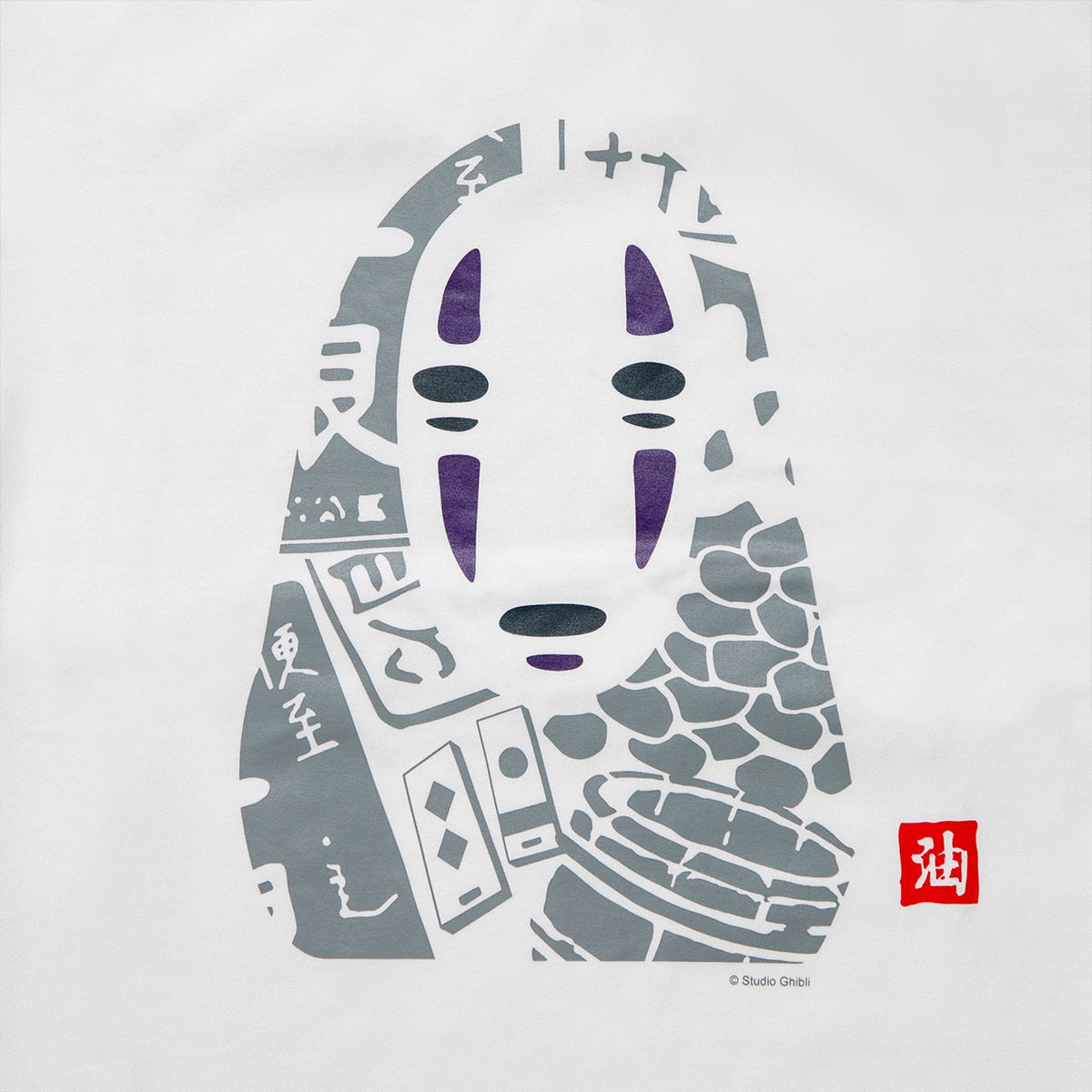 Spirited Away No-Face Stamp T-Shirt - White - official view 5