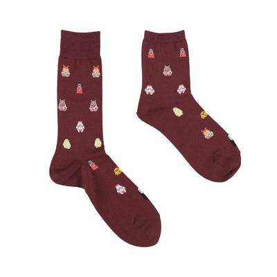 Spirited Away Socks - All-Over Pattern - Wine - official product view 1