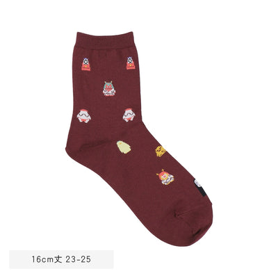 Spirited Away Socks - All-Over Pattern - Wine - official product view 2