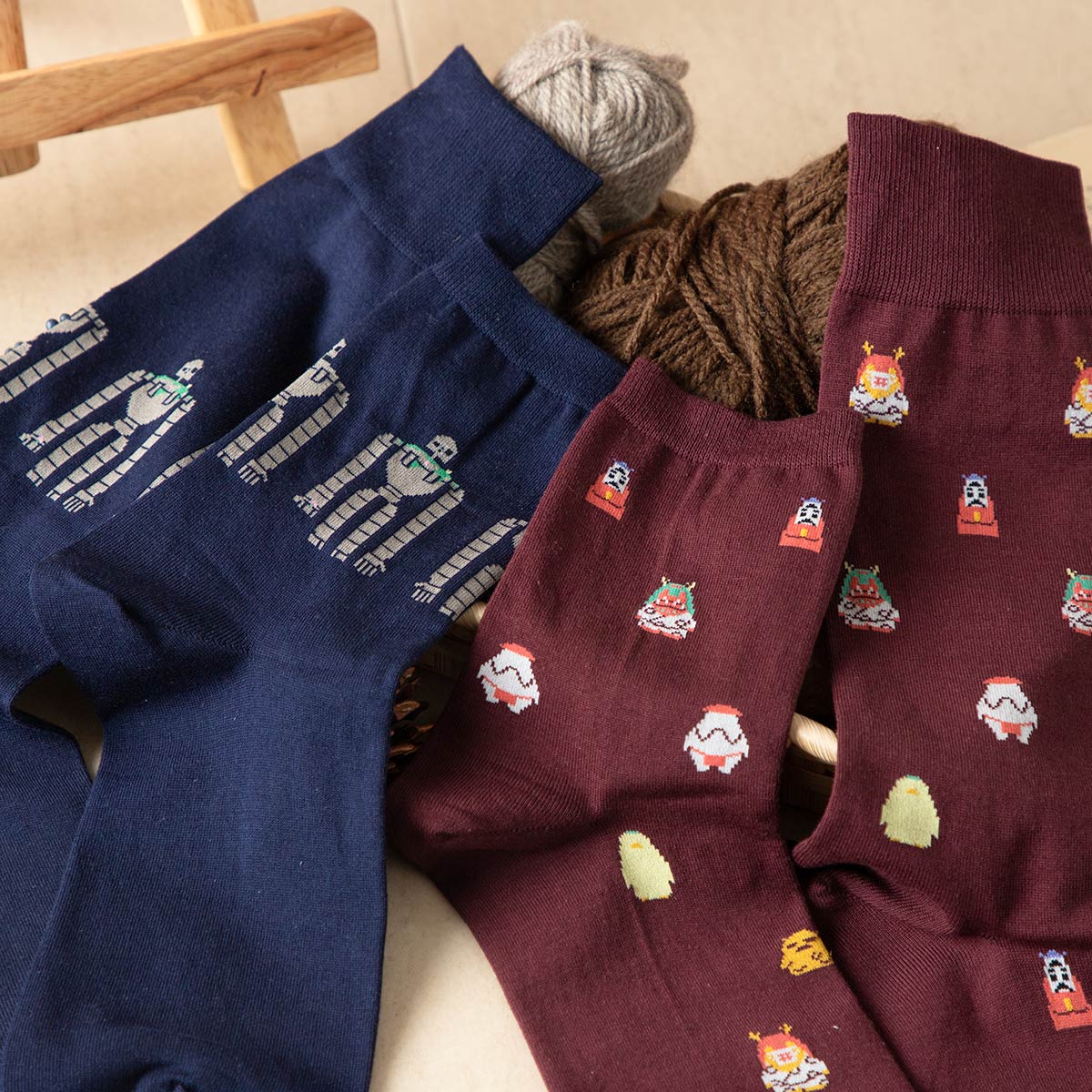 Spirited Away Socks - All-Over Pattern - Wine - official product view 6