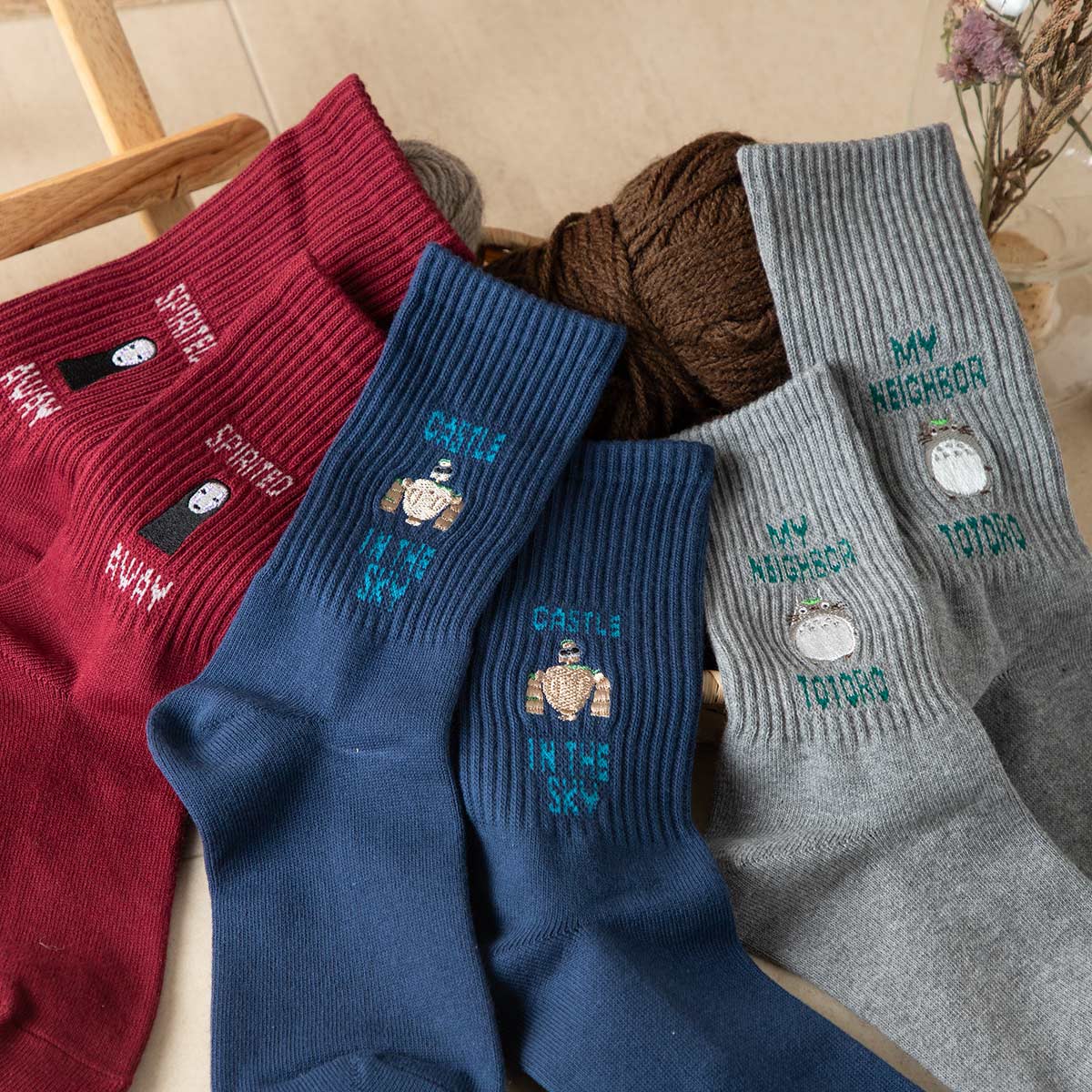 Spirited Away Socks - Logo Embroidery - official product view 6