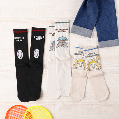 Spirited Away Socks - No-Face American Rib Crew - 26110360 - official product view 4