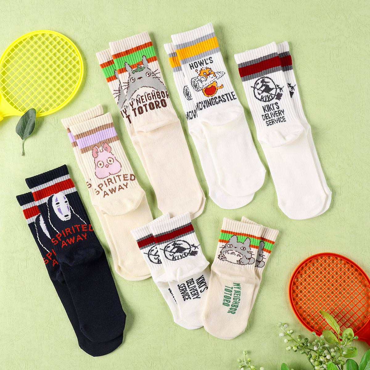 Spirited Away Socks - No-Face American Rib Crew - 26110480 - official product view 3