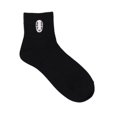 Spirited Away Socks - No-Face Ribbed Embroidered Short - official product view 1