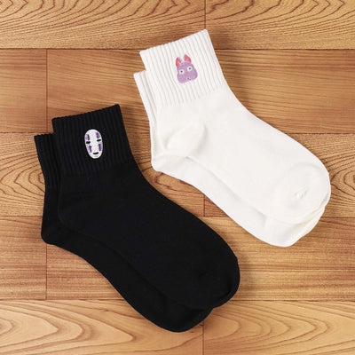 Spirited Away Socks - No-Face Ribbed Embroidered Short - official product view 3