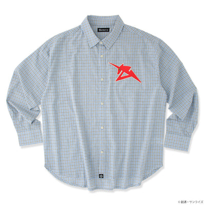 STRICT-G Amuro Ray blue check shirt - front view