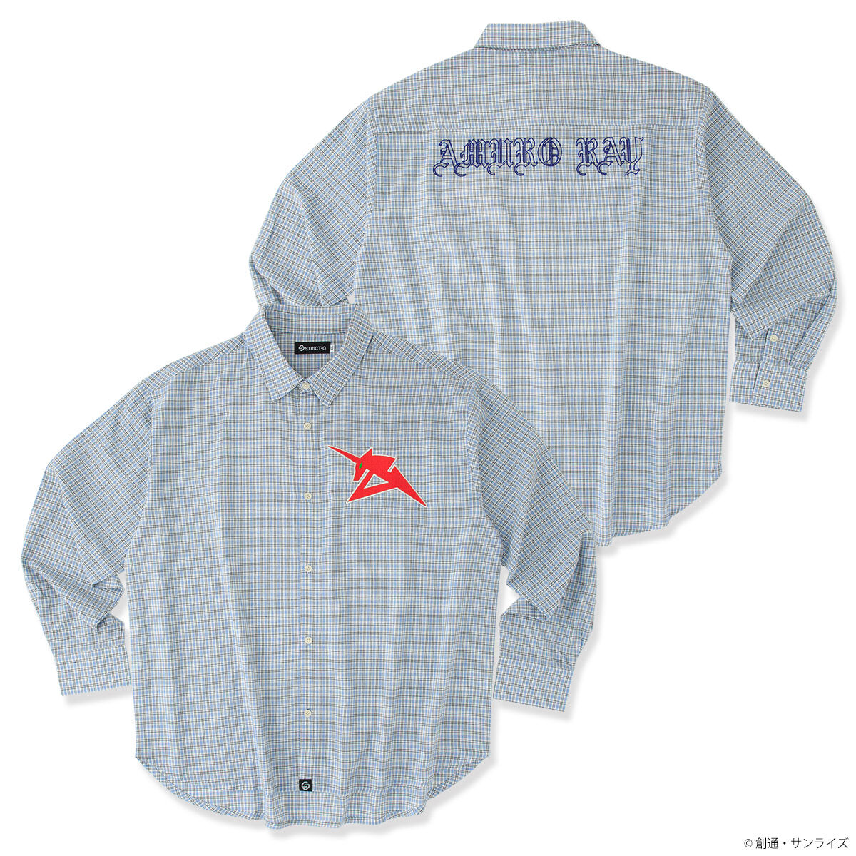 STRICT-G Amuro Ray blue check shirt - product arrangement