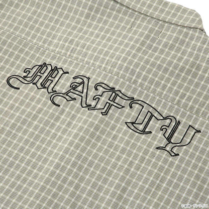 STRICT-G Mafty gray check shirt - back embroidery detail