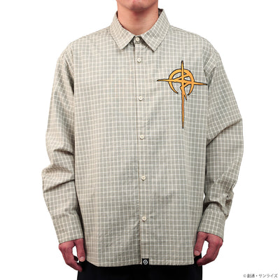 STRICT-G Mafty gray check shirt - worn front view
