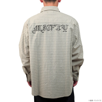 STRICT-G Mafty gray check shirt - worn back view