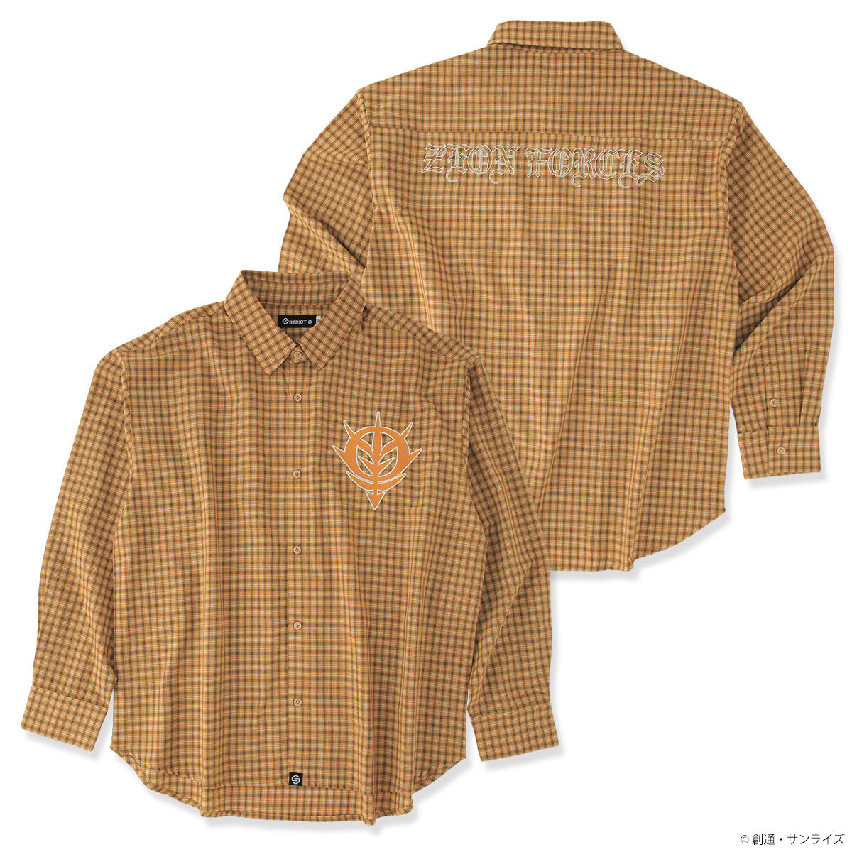 STRICT-G Principality of Zeon mustard check shirt - product arrangement