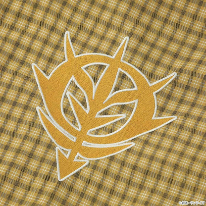 STRICT-G Principality of Zeon mustard check shirt - chest embroidery detail
